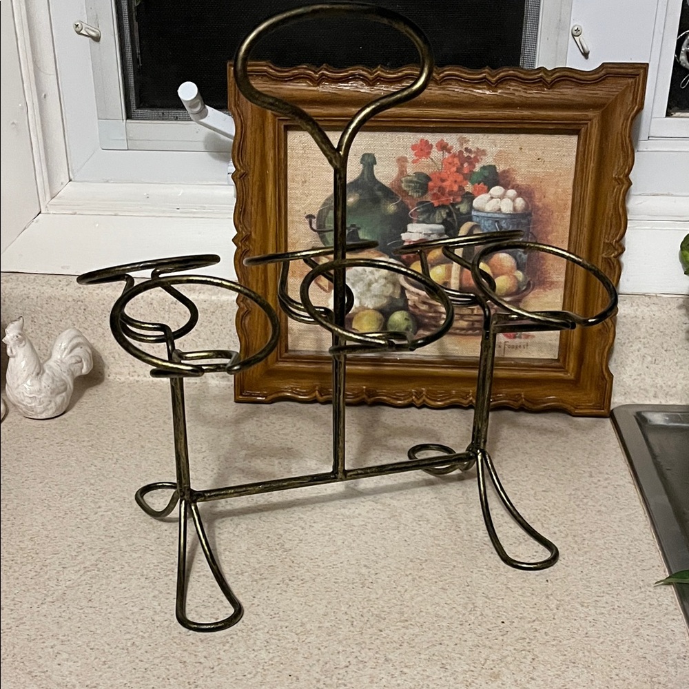 Elegant Black Metal Wine Rack